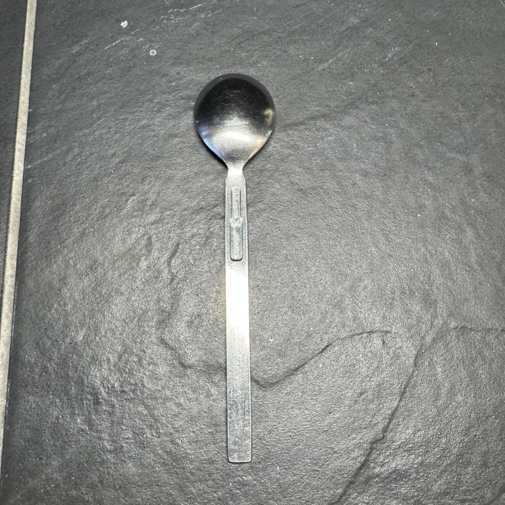 Martian‎ Japan 18-8 Stainless Steel Spoon Vtg MCM Flatware Sunburst Logo 5.25